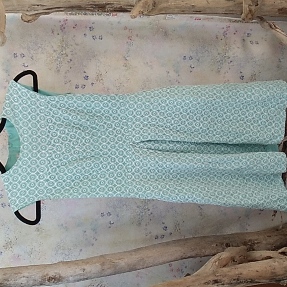 Evan Picone Women's Size 4 Mint With Lace Overlay Sleeveless Side Pockets Dress